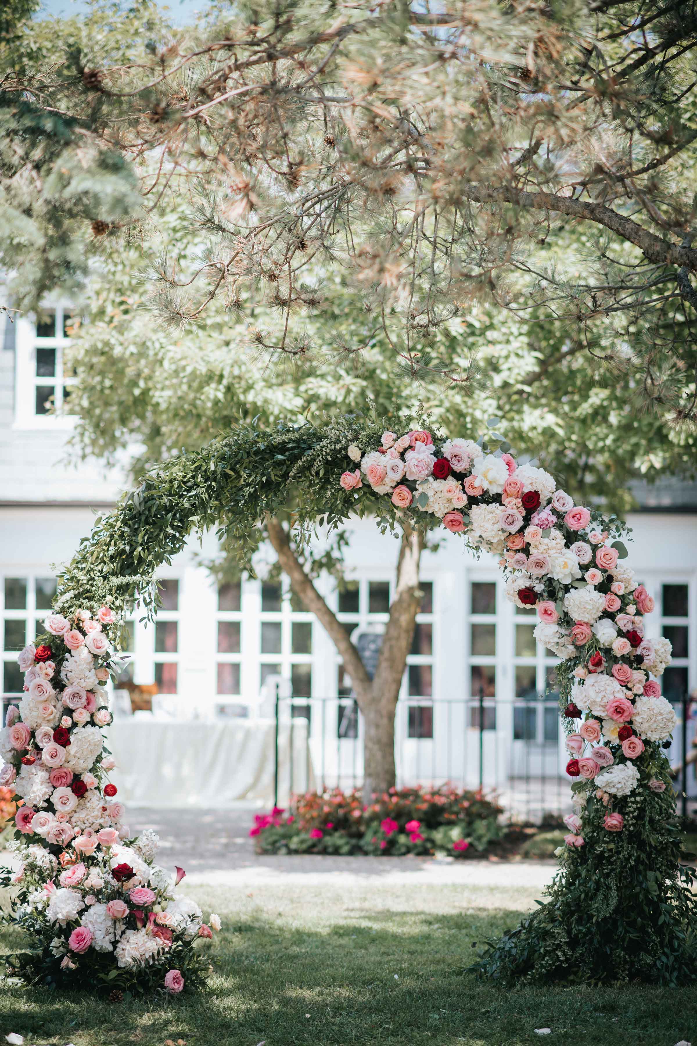 Outdoor floral setting